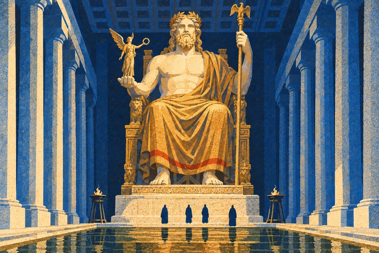 The Statue of Zeus. Ivory and gold. Taken apart.