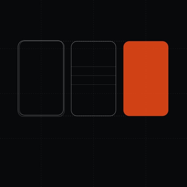 The same form drawn three times: loose, exact, then shipped.
